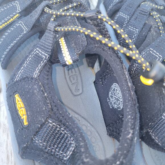 Keen Hiking Sandal Women Closed Toe Black Yellow Water Washable Size 6.5 - Picture 8 of 12